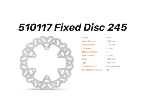 Moto-Master Bremsscheibe Nitro hinten passend für Ducati Monster Scrambler Panigale - 510117