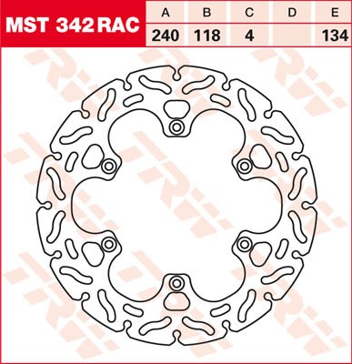 TRW Lucas Racing Bremsscheibe hinten MST 342 RAC passend für Suzuki RM 250 Bj. 99-05