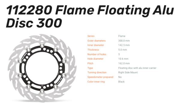 Moto-Master Bremsscheibe Flame Floating vorne passend für Kawasaki - 112280 112279