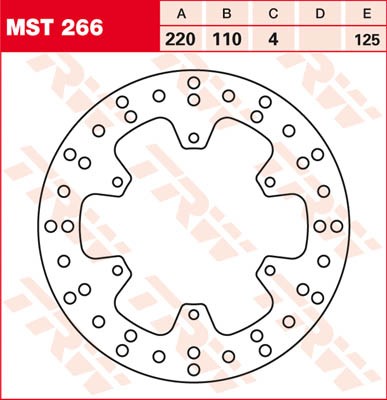 TRW Lucas Bremsscheibe hinten MST 266 mit ABE passend für KTM LC4 640 Enduro Bj. 06-07