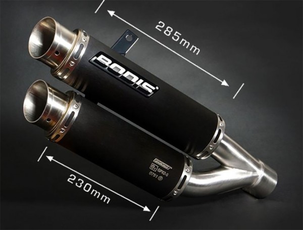 Bodis GPX 2 schwarz Endschalldämpfer passend für Honda CB 1000 R, Baujahre: 2008-2017
