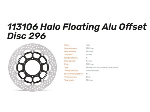 Moto-Master Bremsscheibe Halo Floating passend für Honda CBF 600 / CBF 1000 vorn 113106