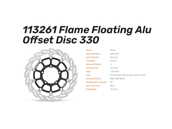 Moto-Master Bremsscheibe Flame Floating vorn passend für Honda CMX 1100 Rebel (Bj.21-) - 113261