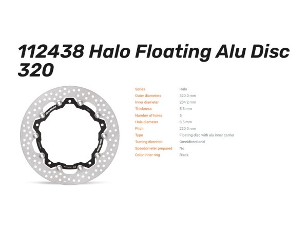 Bremsscheibe Halo 5.5 passend für KTM Duke RC 125 200 390 / Triumph Scrambler 400 X Moto-Master 1124