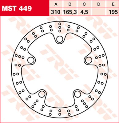 TRW Lucas Bremsscheibe vorn MST 449 passend für Honda VFR 1200 Crosstourer Bj. 12-