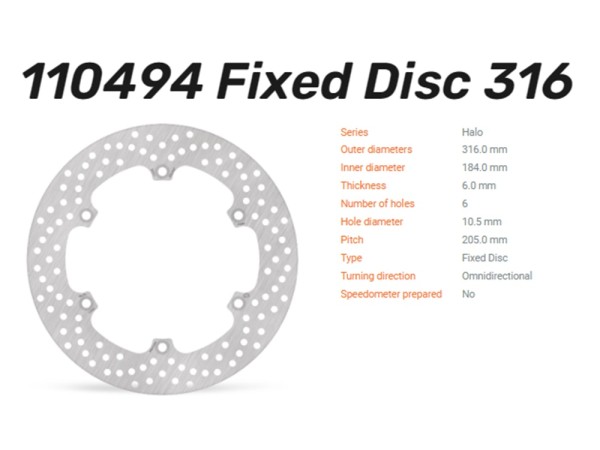 Moto-Master Bremsscheibe Halo hinten passend für Honda CTX 1300 / ST 1300 Pan European - 110494