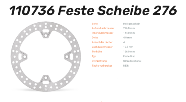 Moto-Master Bremsscheibe Halo-Serie passend für Honda - 110736