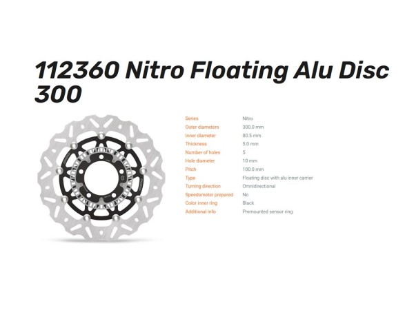 Moto-Master Bremsscheibe vorn passend für Kawasaki ER6F / ER6N / Vulcan Nitro Floating 112360