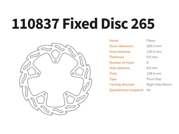 Moto-Master Bremsscheibe Flame hinten passend für BMW S 1000 XR K69 - 110837