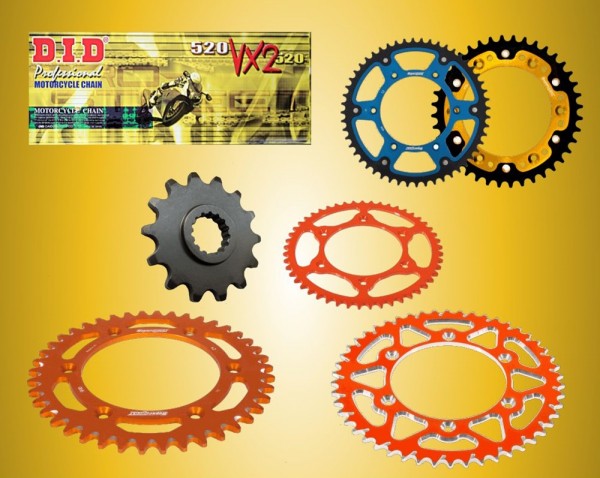 DID Kettensatz passend für KTM 620 LC4 Enduro Bj 94 mit DID520VX3 Kette