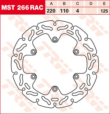 TRW Lucas Racing Bremsscheibe hinten MST 266 RAC passend für KTM LC4 540 Bj. 99-00