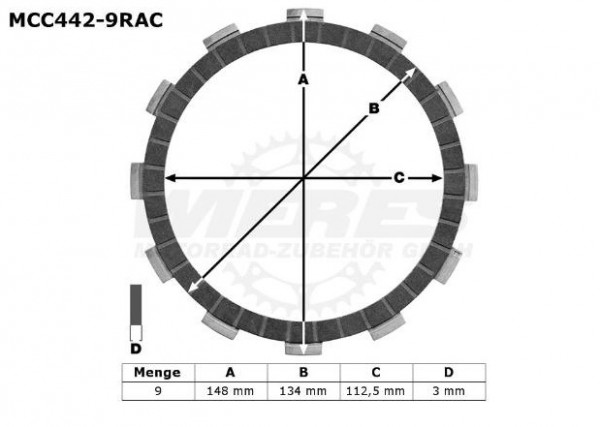 TRW Lucas Racing Kupplungslamellen Yamaha YZF R6 RJ11 RJ15 TDM MCC442-9RAC