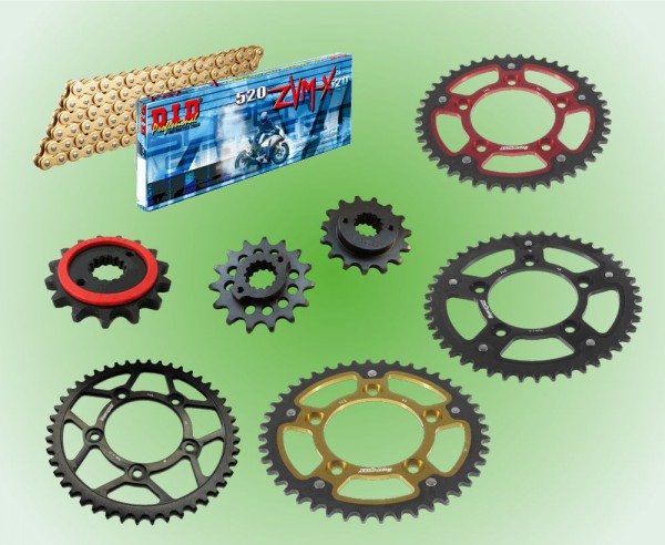 DID Kettensatz passend für Ducati Monster 937 / Monster+ ab Bj 21 mit DID520ZVM-X / ERV-7 Kette