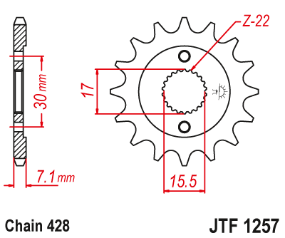 Ritzel Motorradritzel 14 15 Zähne passend für Honda Umbau auf Teilung 428