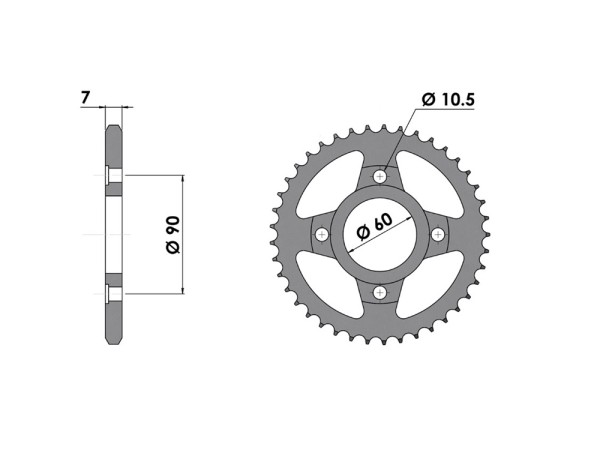 Kettenrad Stahl 41 42 Zähne (428) passend für Keeway Superlight 125