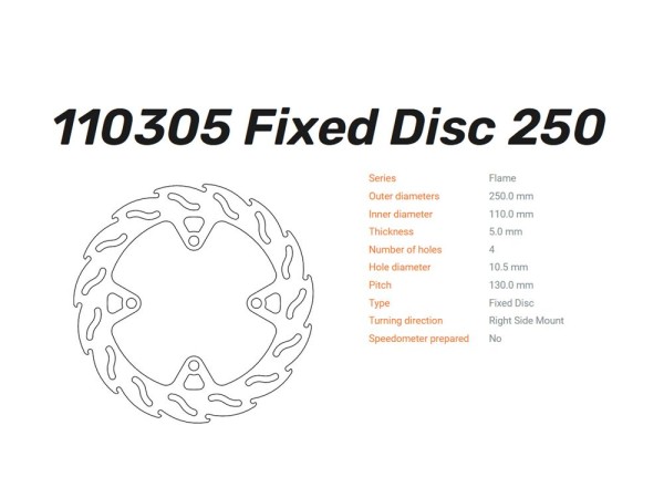 Moto-Master Bremsscheibe passend für Kawasaki Flame hinten