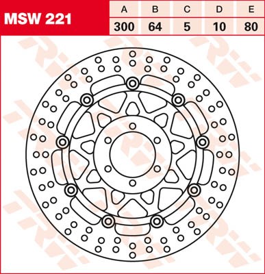 TRW Lucas Bremsscheibe schwimmend vorn MSW 221 mit ABE passend für Yamaha FZR 400 R Bj. 90-