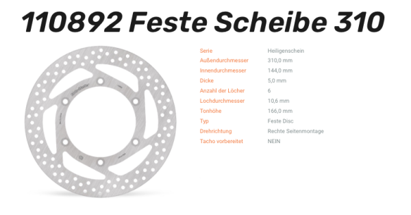 Moto-Master Bremsscheibe Halo-Serie passend für Triumph - 110892