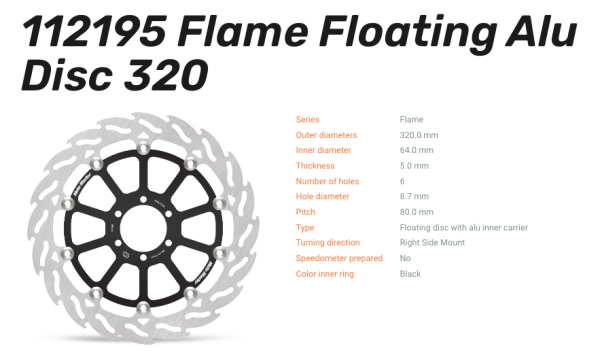Moto-Master Bremsscheibe Flame Floating Alu-Disc vorne passend für BMW / Moto-Guzzi - 112195