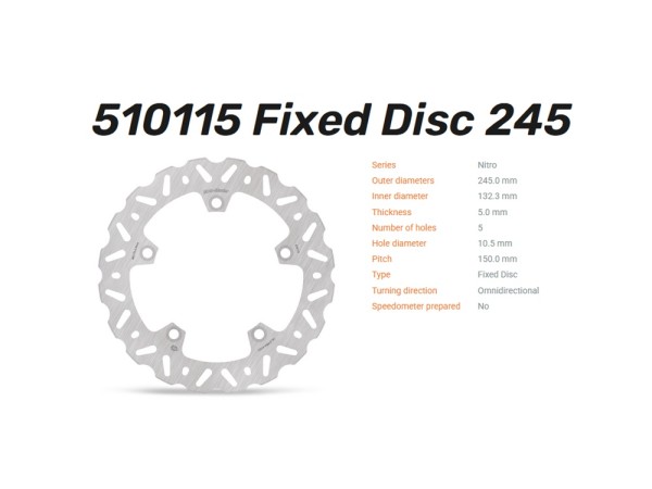 Moto-Master Bremsscheibe Nitro hinten passend für Yamaha MT07 MT09 Tracer XSR Tenere - 510115