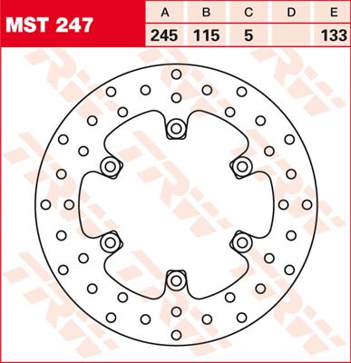 TRW Lucas Bremsscheibe hinten MST 247 mit ABE passend für Yamaha XJ 600 S, N Bj. 92-97