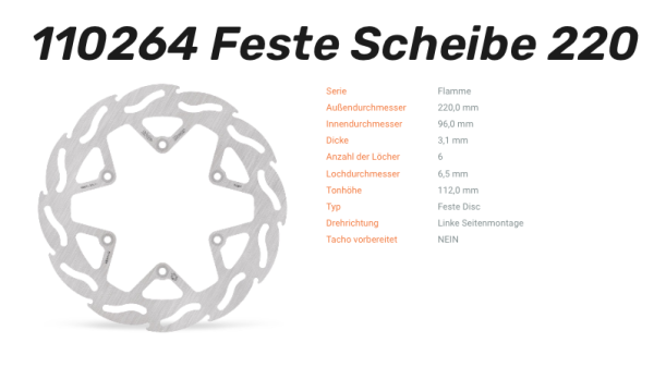 Moto-Master Bremsscheibe Flame-Serie vorne passend für Kawaski - 110264