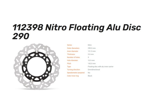 Moto-Master Bremsscheibe Nitro Floating vorn passend für Suzuki Gladius / SV 650 - 112398