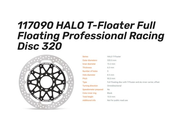 Moto-Master Bremsscheibe Halo Full T-Floating 6.0 vorn passend für Ducati - 117090