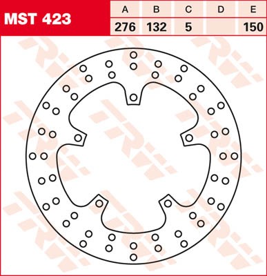TRW Lucas Bremsscheibe hinten MST 423 mit ABE passend für Yamaha FZ8 800 Fazer 8, ABS Bj. 10-