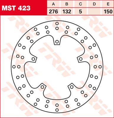 TRW Lucas Bremsscheibe hinten MST 423 mit ABE passend für Yamaha FZ8 800 Fazer 8, ABS Bj. 10-