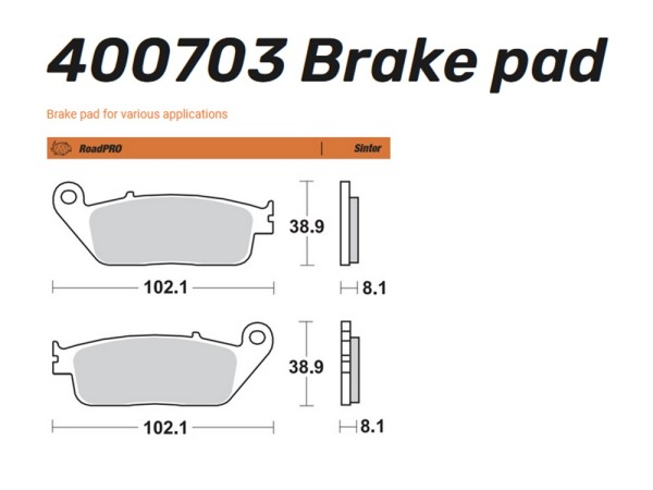 Moto-Master Bremsbelag vorn Sinter Road - 400703