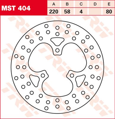 TRW Lucas Bremsscheibe hinten Honda TRX 300 EX Sporttrax TE19 93-08 - MST404