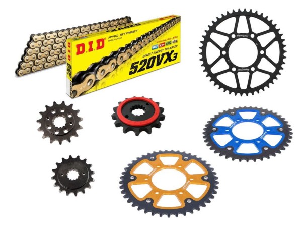 DID Kettensatz passend für Kawasaki ZX 400 C (Bj.84-93) DID 520VX3 Kette