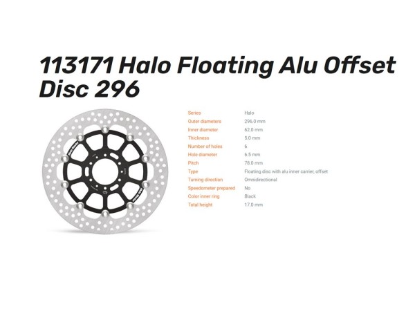 Moto-Master Bremsscheibe Halo floating vorn passend für Honda - 113171