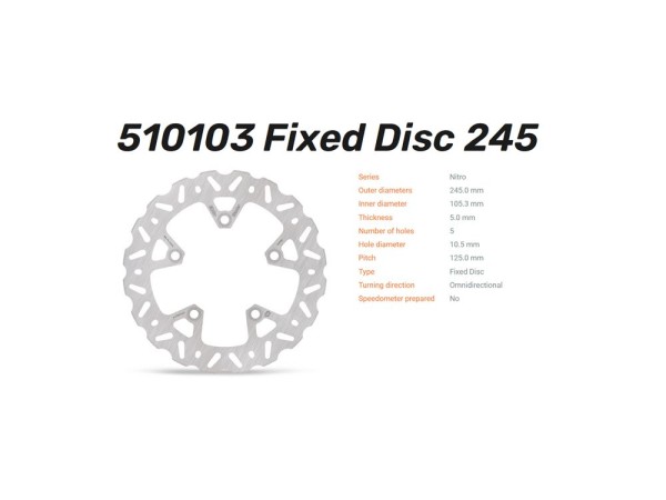Moto-Master Bremsscheibe Nitro hinten passend für Yamaha FZ1 Fazer / FZ6 Fazer MT-03 - 510103