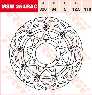 TRW Lucas Racing Bremsscheibe schwimmend MSW 254 RAC / MSW254RAC