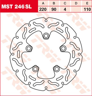 TRW Lucas SuperLeicht Bremsscheibe hinten MST 246 SL passend für Suzuki TL 1000 S Bj. 97-01