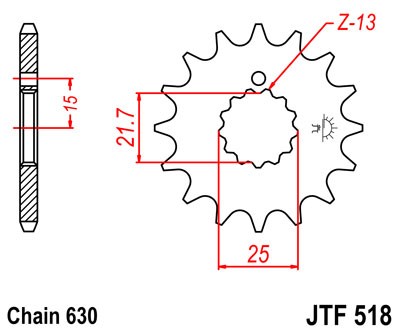 Kettenritzel 13 14 15 16 Zähne - (630) Kawasaki Z650 Z750 / Suzuki GS / GSX750 1000 1100