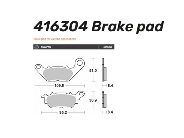 Moto-Master Bremsbelag organisch hinten - 416304