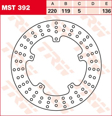 TRW Lucas Bremsscheibe hinten MST 392 mit ABE passend für BMW S 1000 RR ABS Bj. 09-