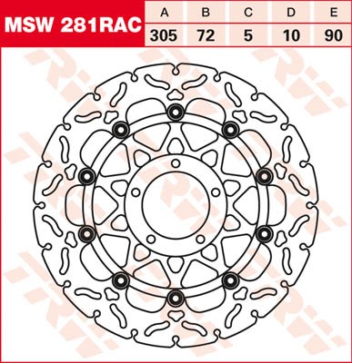 TRW Lucas Racing Bremsscheibe schwimmend vorn MSW 281 RAC passend für Ducati 1100 Multistrada Bj. 03