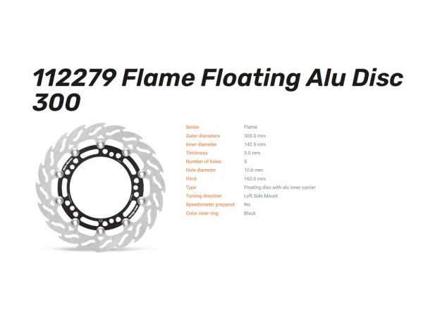 Moto-Master Bremsscheibe Flame floating vorn passend für Kawasaki - 112279 112280
