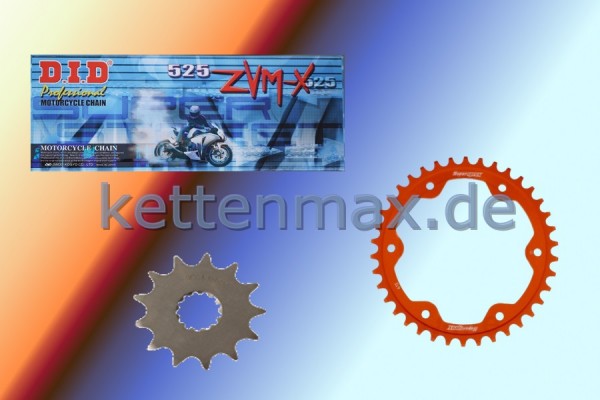 DID Kettensatz Alu passend für KTM Super Duke 1290 GT ABS (Bj.16-) DID525ZVM-X2 Kette