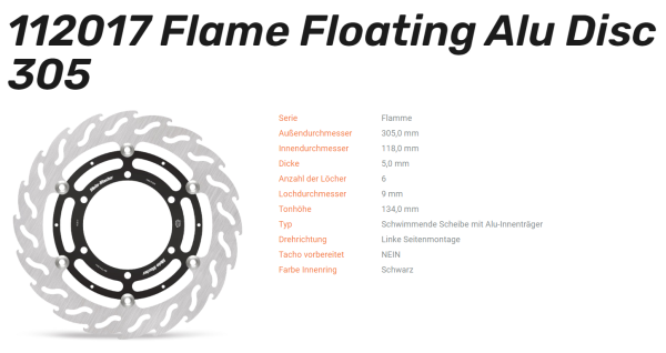 Moto-Master Bremsscheibe Floating-Alu Offset Halo-Serie passend für BMW - 112017