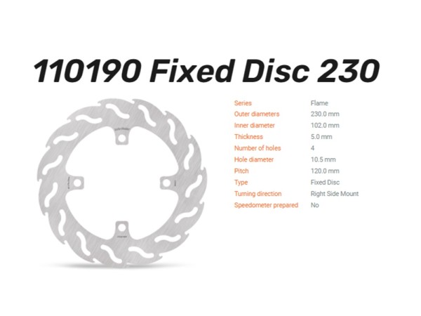 Moto-Master Bremsscheibe hinten passend für Kawaski ZX-12R Ninja 1200 - 110190