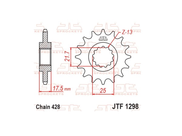 Kettenritzel Stahl CNC 17 Zähne (428) passend für Honda VT 250 FL Spada