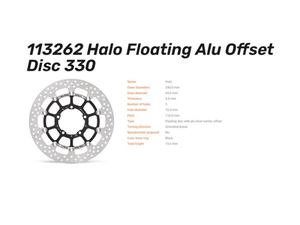 Moto-Master Bremsscheibe Halo Floating vorn passend für Honda CMX 1100 Rebel (Bj.21-) - 113262