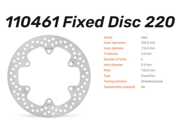 Moto-Master Bremsscheibe Halo hinten passend für Yamaha YZF R1 1000 / YZF R6 600 - 110461