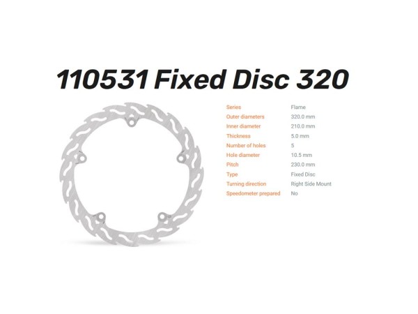 Moto-Master Bremsscheibe Flame vorn passend für Honda CTX 700 / NC 700 / NC 750 - 110531