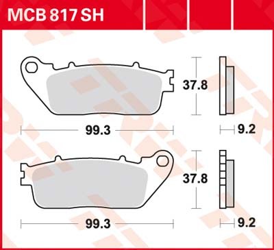 Bremsbelag passend für Honda MCB817SH: Lucas SINTER-Scheibenbremsbeläge hinten MCB817SH